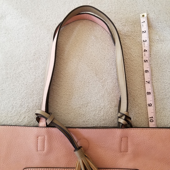 Pink Faux Leather Tote Bag with Tassels - Picture 7 of 13